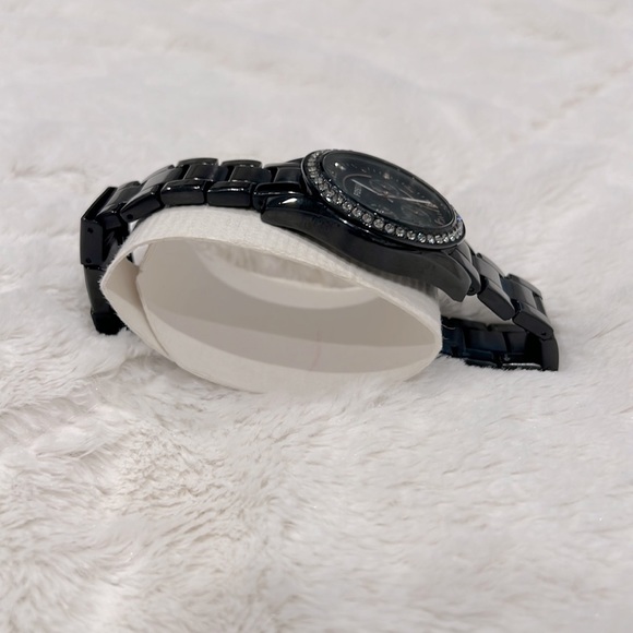 Fossil Riley Black Stainless Steel Watch with Rose Gold/Rhinestones Detailing - Picture 7 of 10